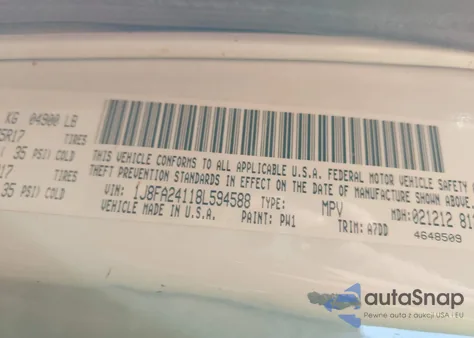 2008 Jeep Wrangler X z USA, uszkodzony, nr VIN 1J8FA24118L594588